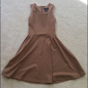 Aqua Bloomingdales Fit and Flare Dress XS Tan